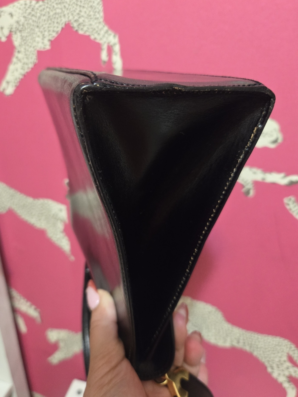 Vintage Bally Black Leather Top-Handle Bag With Strap. - Picture 8 of 16